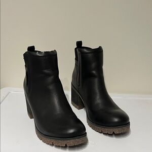 Kork-Ease Black Leather Ankle Booties